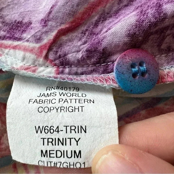 Jams World Retro Trinity Shirt Artsy Novelty Women’s Medium Floral Hippy Boho - Picture 8 of 13